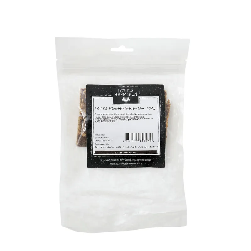 LOTTIS HÄPPCHEN Hirschfleischstreifen 100 g Heißes Angebot
